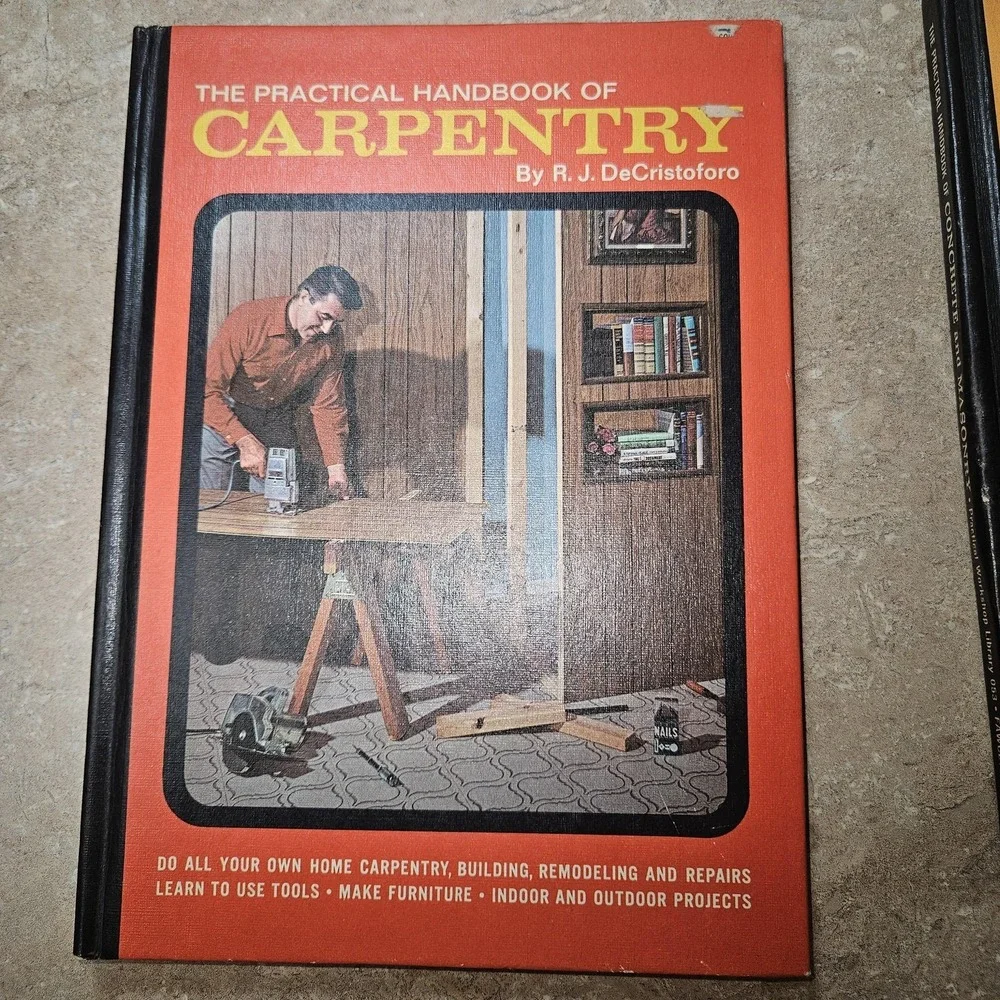 Vintage Practical Handbook Carpentry Concrete Masonry 1969 Hardcover DIY Book Se